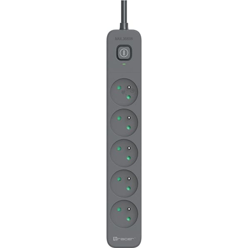 Tracer 47813 Super Line+ Graphite 1.5m (5 outlets )