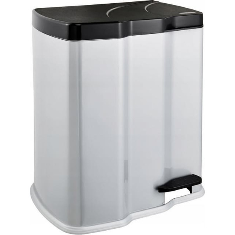Keeeper Pedāļspainis atkritumu &scaron;ķiro&scaron;anai  7+15L Gunnar 39,5x29x43,5cm gai&scaron;a sudraba krāsā