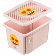 Keeeper Kaste ar vāku 30L Karolina &ldquo;Emoji Hearts&rdquo; 45x35x27cm rozā