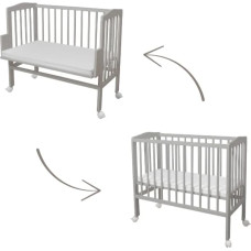 Pristatoma lovytė 2in1 su čiužiniu Grey, Waldin