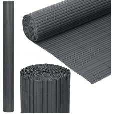 Springos Balkono uždanga (500 x 180 cm) PVC maskavimo kilimėlis tvorai, terasai, tvorai, tamsiai pilka