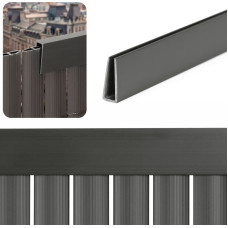Springos Dangtis, profilis 100 cm PVC dangai balkonui, terasai, tvorai, tamsiai pilka
