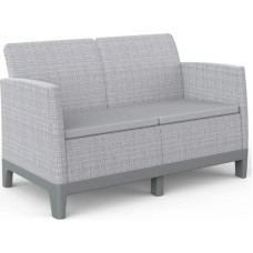Keter Dārza dīvāns divvietīgs Scandi Form 2 Seater Sofa gai&scaron;i pelēks/tum&scaron;a tērauda pelēks