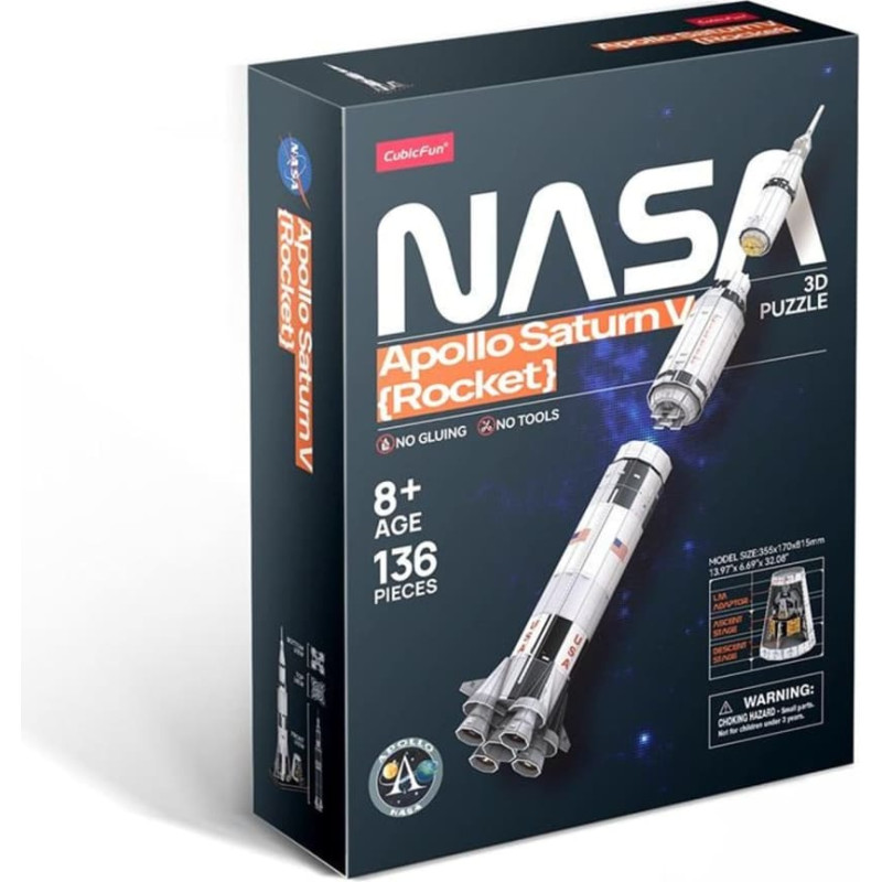 Cubic Fun CUBICFUN 3D dėlionė &bdquo;NASA raketa Apollo Saturn V&ldquo;