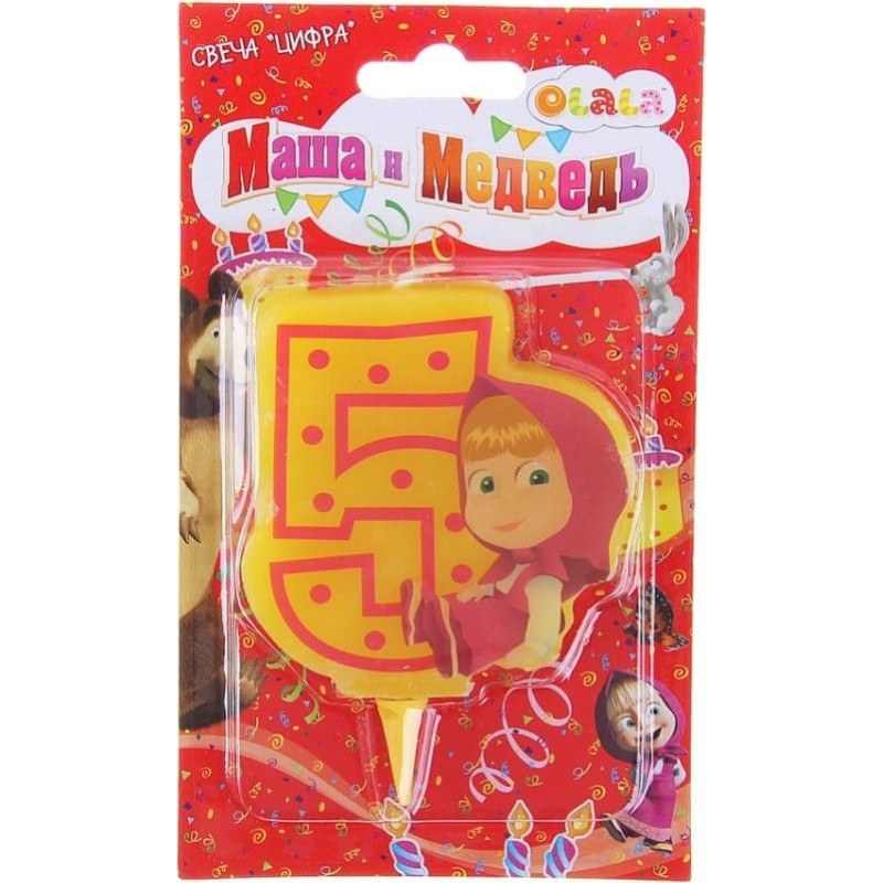 Edu Fun Toys Art.18138 Svece cipars 5 'Maša un Lācis'