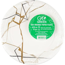 Gogreen Ekoloģiski papīra šķīvji Marble Go Green Ø18cm 10 gab./ 0,07kg