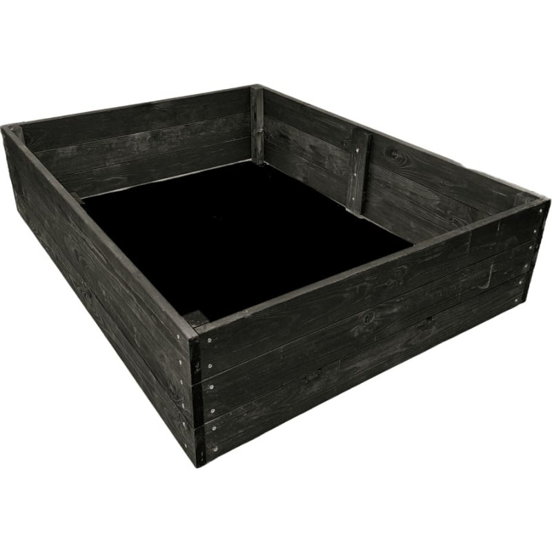 Paaugstināta dārza dobe no koka Bonus Orbis, 115x85x27cm, melna