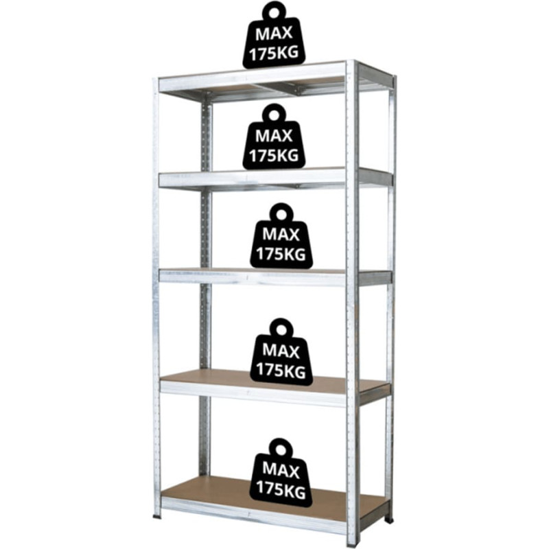 Metāla plaukts – stelāža, 180x90x40 cm, 175 kg