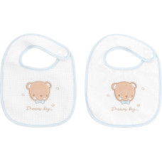 Bibs set 2pcs terry+pique Dream Big Blue