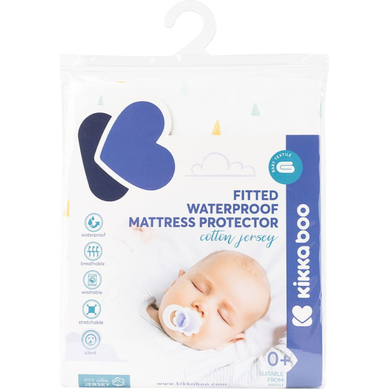 Mattress protector fitted - jersey 60/120/15 cm Triangles