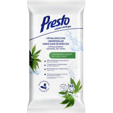 Presto Mitrās salvetes universālas Eco ar kaņepēm 40 gab.