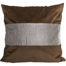 CUSHION COVER 40X40CM RHINESTONES P4040/CYR/BR VELVET BROWN