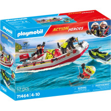 Playmobil ACTION HEROES Ugniagesių laivas su vandens motociklu 71464