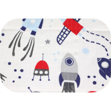 Ega Kids Diaper - 22386 - TETRA PRINT - EGA - RAKIETA - RED- size 70x80 cm