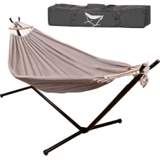 Sodo hamakas su rėmu — dvivietės sūpynės su tvirtu ir dideliu stovu, komplekte su uždangalu
