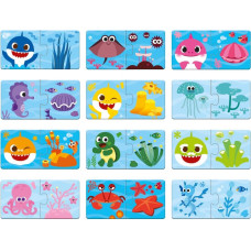 Dodo Kudikiams žaislas Duo Dėlionė Baby Shark Sujunkite spalvas!