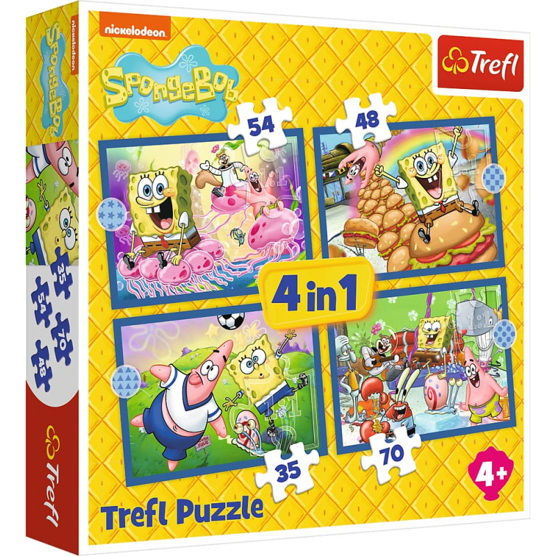 Trefl SPONGEBOB 4 dėlionių rinkinys