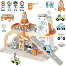 Tooky Toy Drewniany Kosmiczny Parking  Stacja Kosmiczna