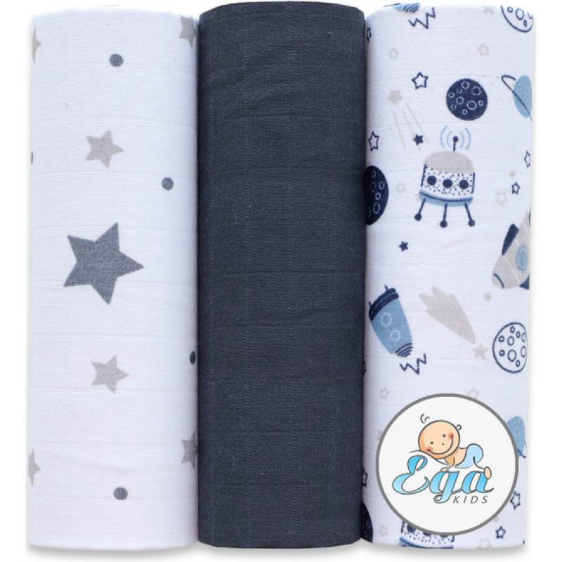 Ega Kids Diaper - SET - 21204 - MUSLIN - EGA - size 60x80 cm  - nr 6