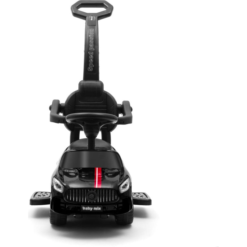 Baby Mix 45828 Dziecięcy jeżdzik z dżwiękiem i rączką RACER czarny