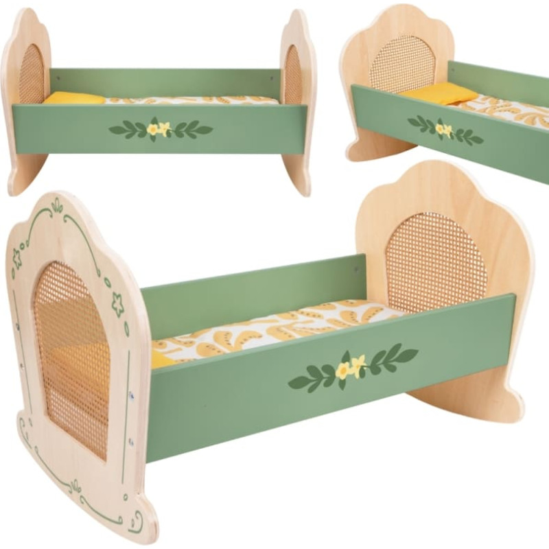 Classic World Drewniana Kołyska Vintage Ł&oacute;żeczko dla Lalek