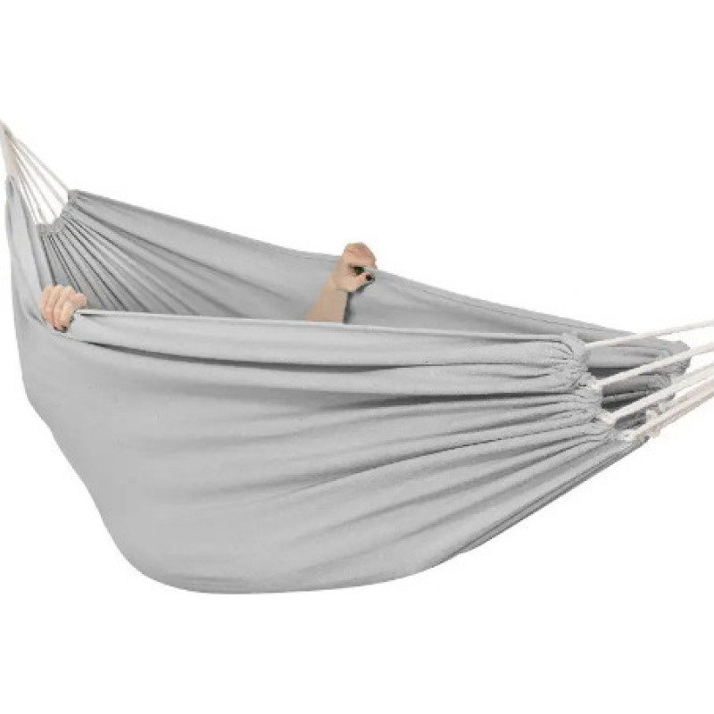 Dvigubas hamakas Springos HM039, 200x150 cm, šviesiai pilkos spalvos