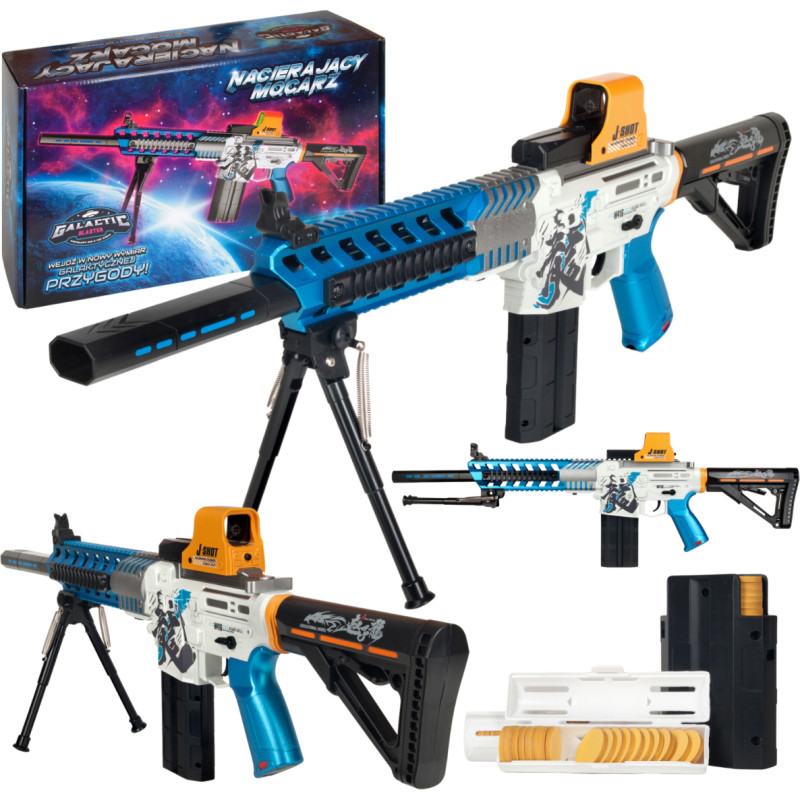 Diskų šaudantis žaislinis pistoletas su baterijomis „Mocarz“