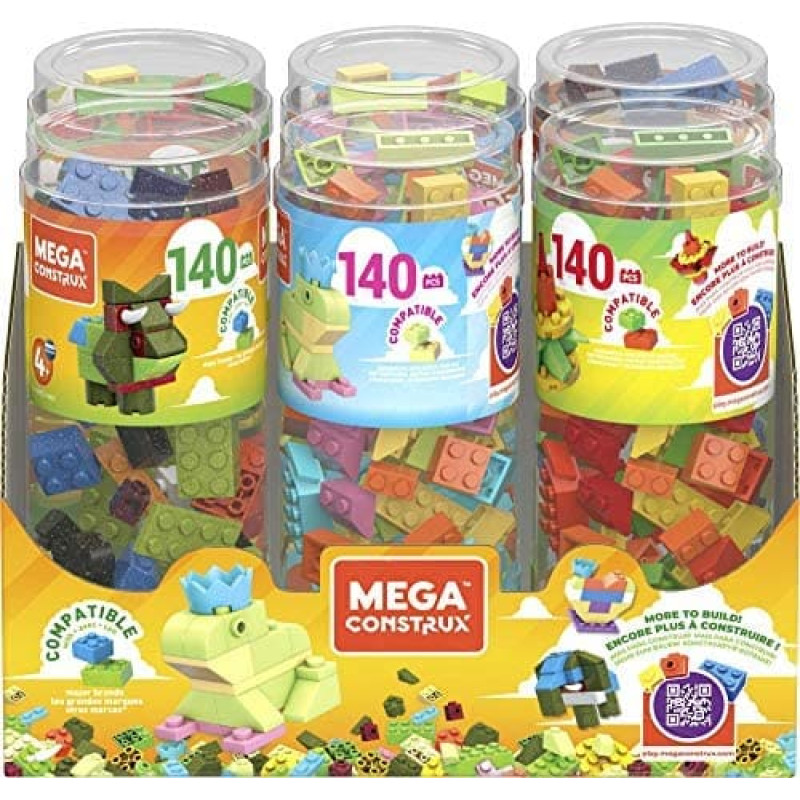 Mega Construx kaladėlės tūboje, įvairūs variantai