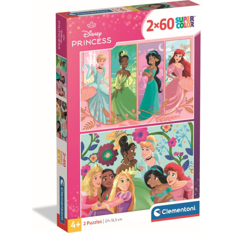 Clementoni Puzle Disney Princess 2025, 2x60 Gab., 24824