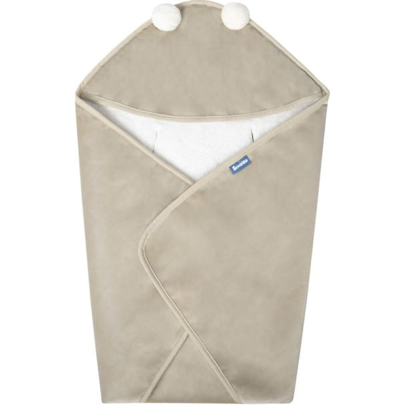 Sensillo CARRY COT SWADDLE BLANKET PLUSH RAM 75X75 BEIGE