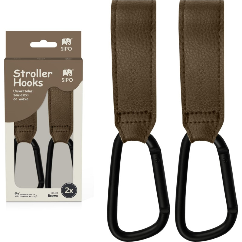 SIPO stroller hooks 2pcs brown SCA-11