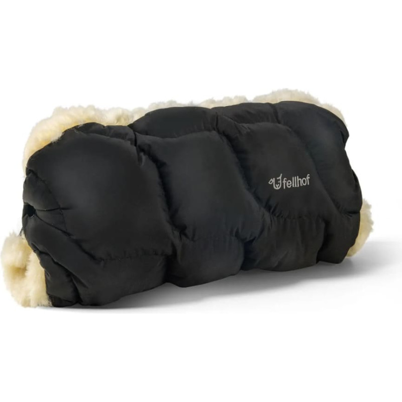 Fellhof Roku mufe ratiem Fellhof Winterberg Lambskin Hand Muff for Prams Black