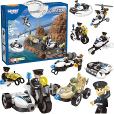 Woopie Klocki Konstrukcyjne Zbuduj Pojazdy Policyjne 8 Modeli STEAM &ndash; Zostań bohaterem miasta!