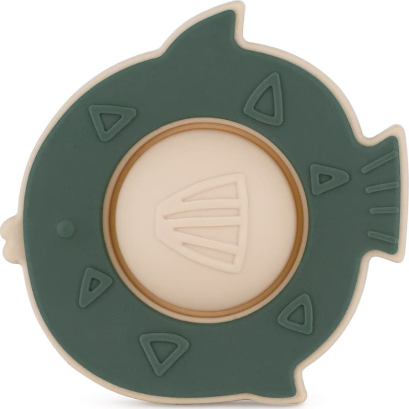 Petite&Mars 612817 Silikonowa zabawka pop-up Fish Fiona Misty Green 6 m+