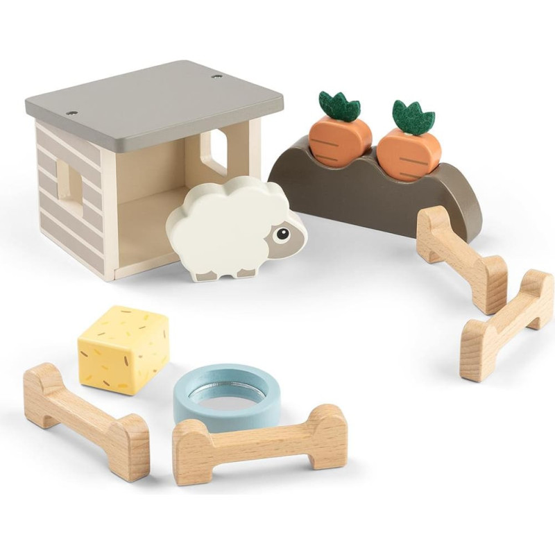 Done By Deer medinis žaislas Tiny farm play set Sheepy