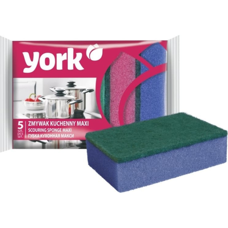 York Sūklis trauku mazgā&scaron;anai Maxi 5 gab.