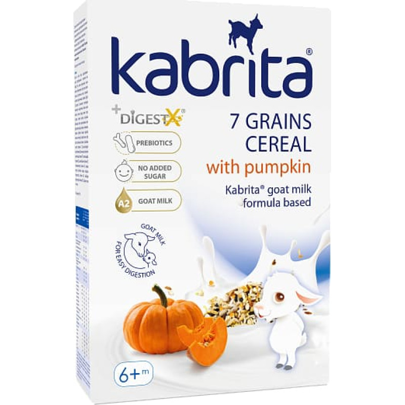 Kabrita 7 grains cereal with Pumpkin goat milk formula based for babies from 6 months, 180g
