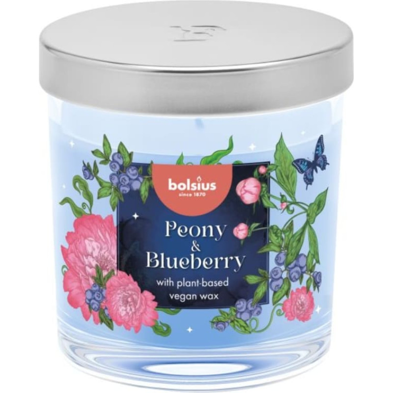 Bolsius Svece arom. stikla gl. Floral Fusion &Oslash;80x72mm peony & blueberry