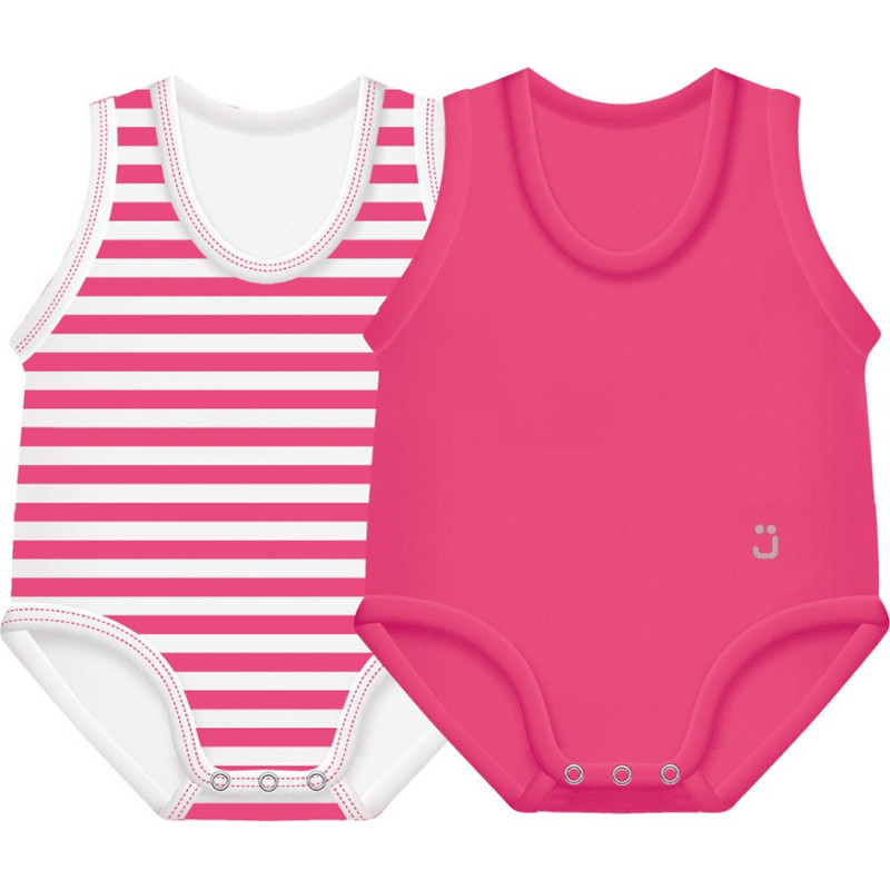 2-pack Growing body Bio Cotton Summer 0-36m pink