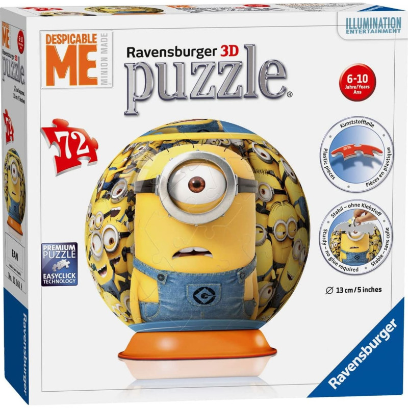 Ravensburger Round 3D Puzzle, 72 pcs, Minions Despicable
