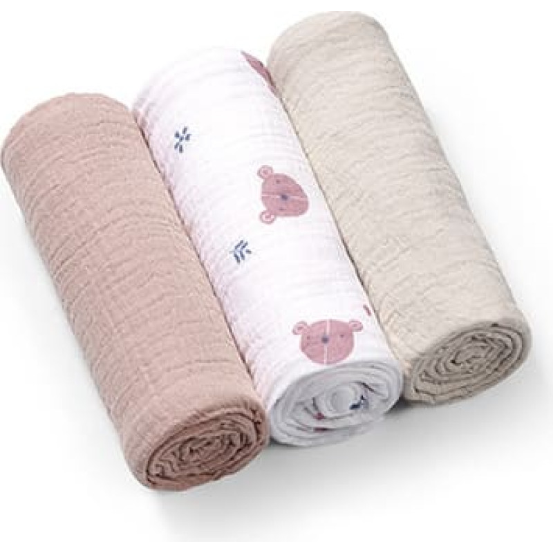 Babyono 828/03 SUPER SOFT CRUSHED MUSLIN DIAPERS GREY