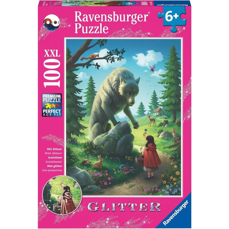 Ravensburger Puzzle 100 pcs Red Riding Hood and the Wolf Glitter