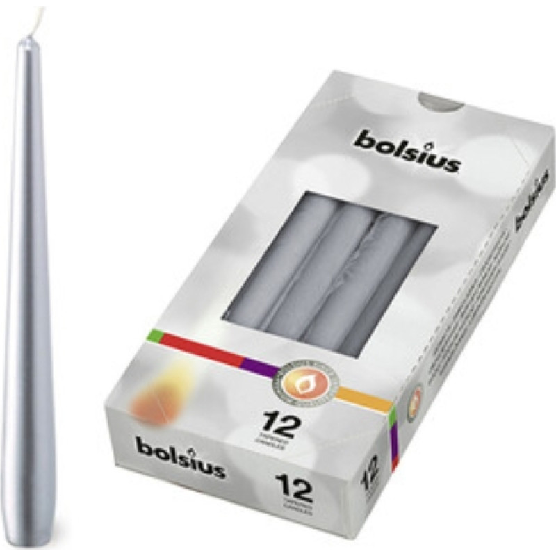 Bolsius Galda svece 1gab. 245/24mm sudraba