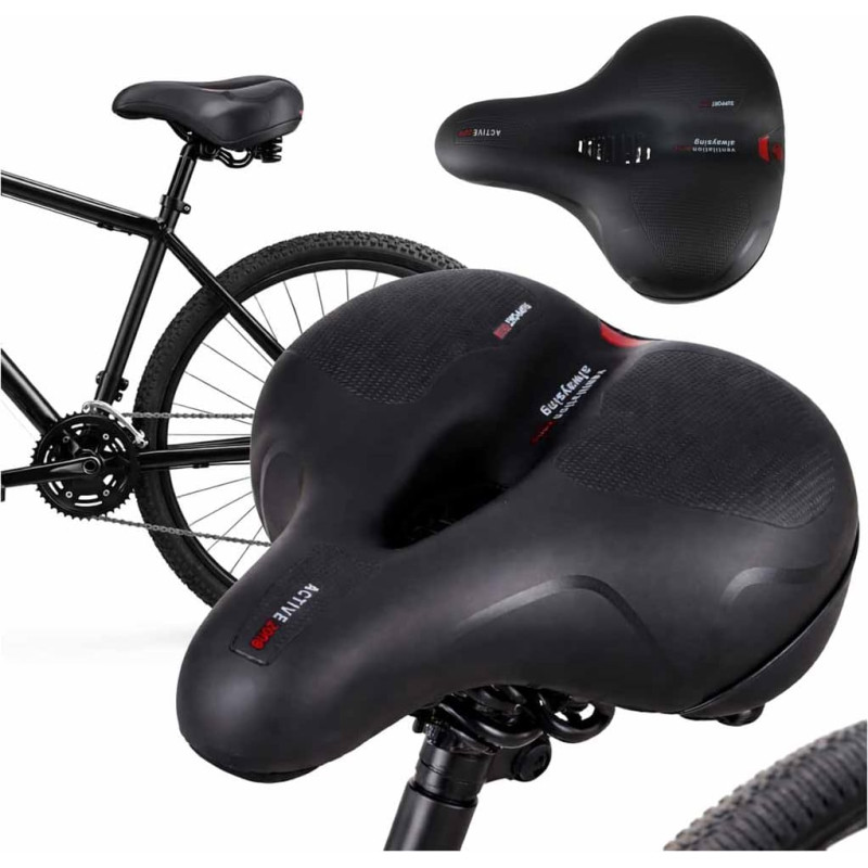 Elastīgs putuplasta velosipēda sēdeklis ar atstarotāju