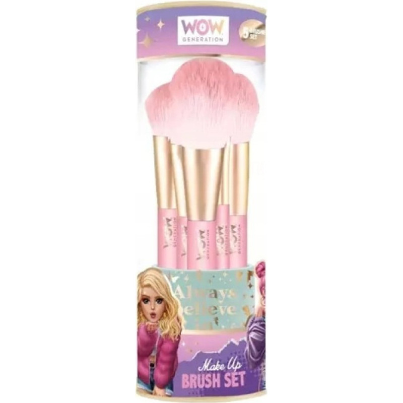 Kids Euroswan - Akcesoria Licencyjne SET OF 5 MAKE UP BRUSHES WITH CAP WOW