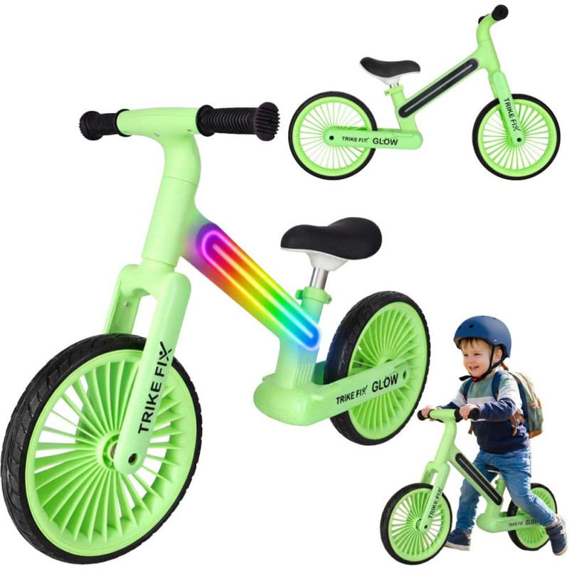 Trike Fix Glow LED neona zaļš kross-trīsriteņu velosipēds
