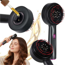 Masāžas birste galvas ādas masāžas eļļas aplikators USB melns