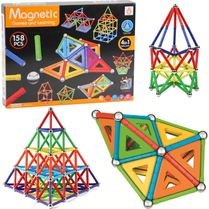 KLOCKI MAGNETYCZNE 158 ELEMENTÓW