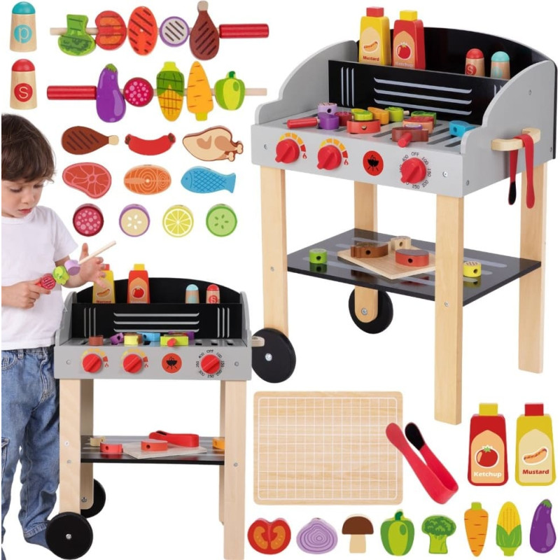 Woopie GREEN Wooden Grill Skewers Vegetables Accessories 24 pcs.