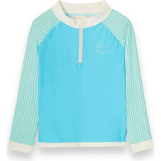 Kietla ICONIC swim T-shirt with UPF 50+ sun protection fabric and UV sensor, for ages 6-8, Blue Stripes